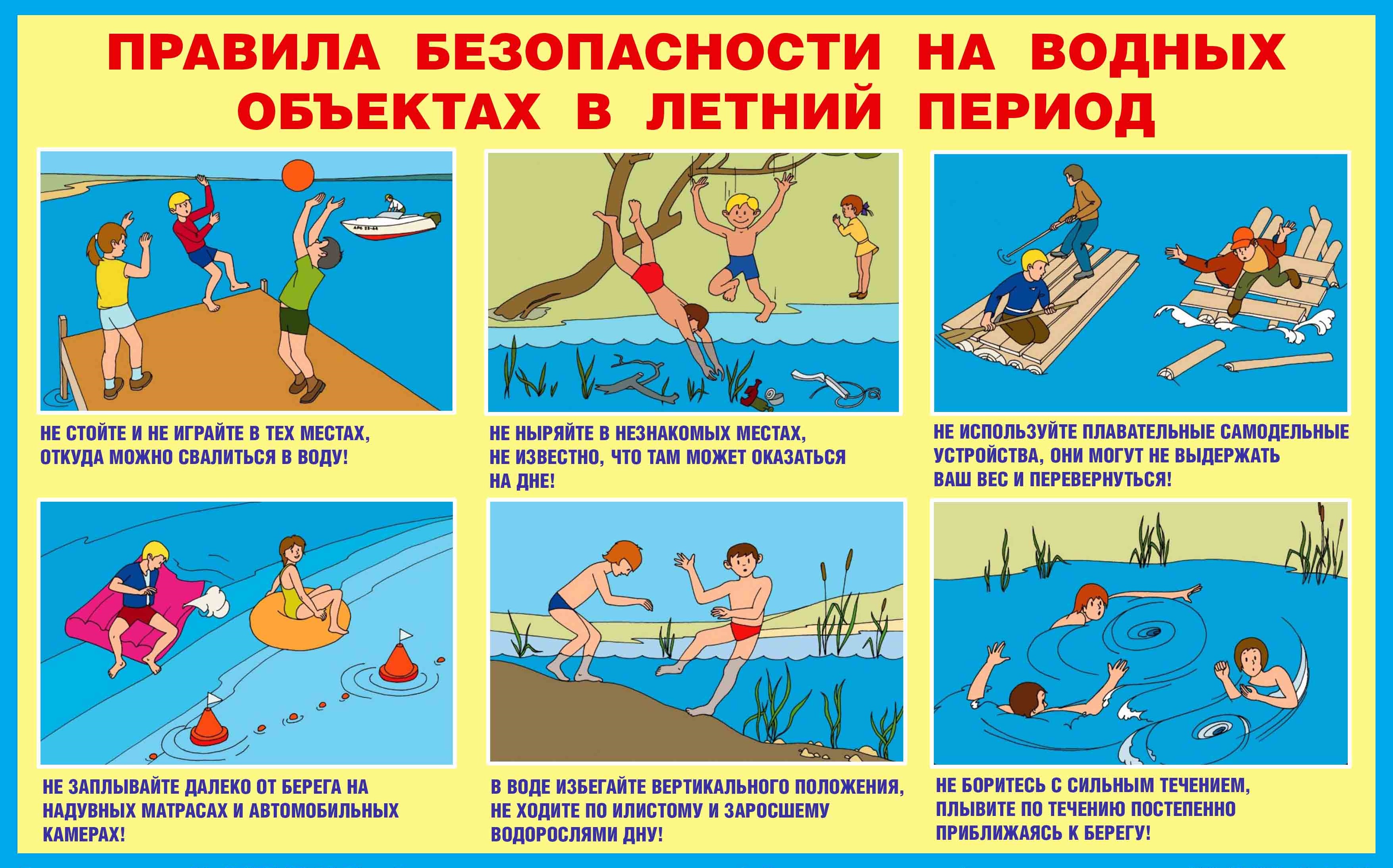Правила безопасности на воде в летний период.
